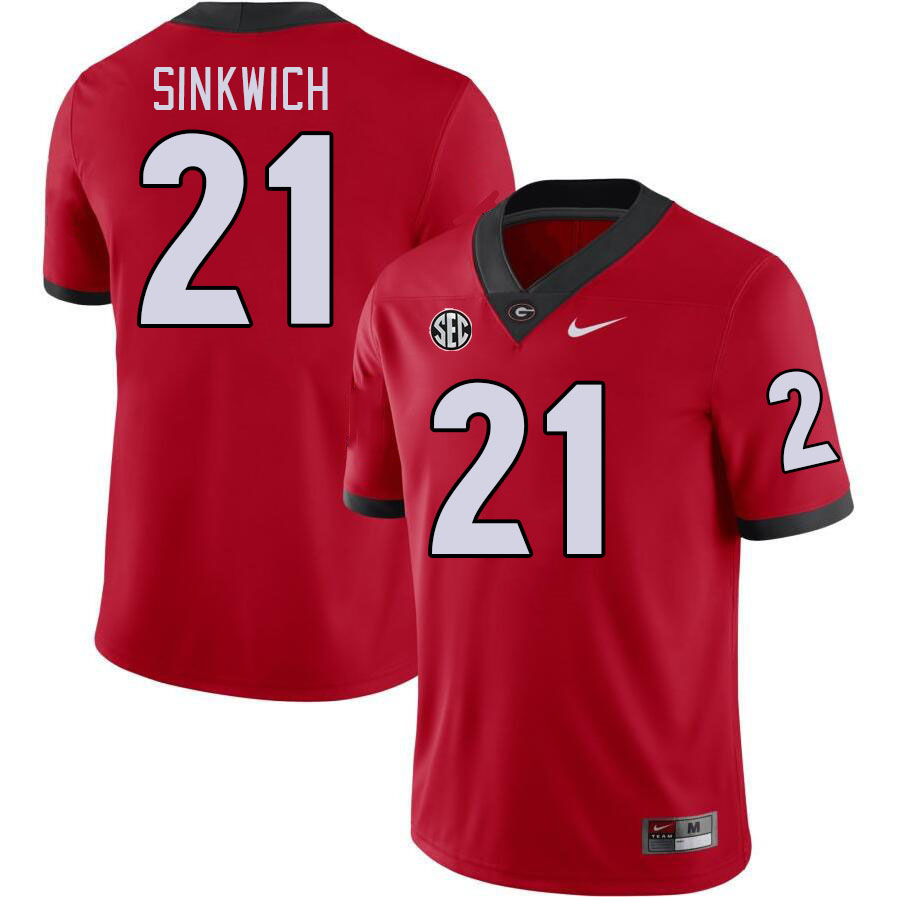 #21 Frank Sinkwich Georgia Bulldogs Jerseys Football Stitched-Retro Red